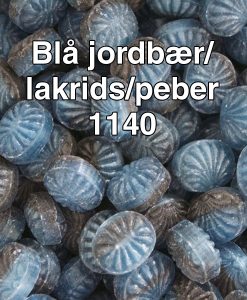 Blå jordbær/lakrids/peber bolsjer 1140
