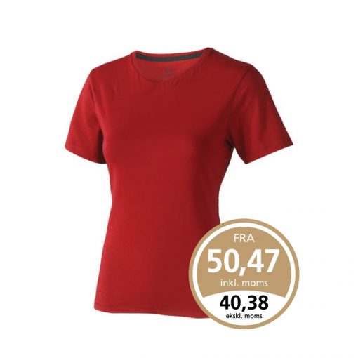 Rød Nanaimo t-shirt som leveres med 1 eller 2 farvet True Edge transfer.