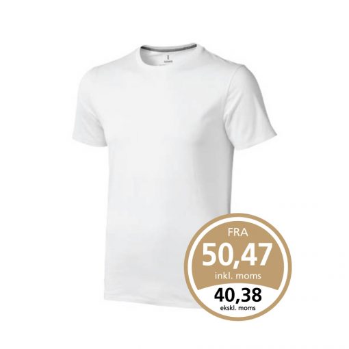 Hvid Nanaimo t-shirt som leveres med 1 eller 2 farvet True Edge transfer.