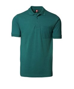 Klassisk ID Polo-shirt Nr 0520 med brystlomme, Klassisk poloshirt grøn