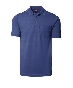 Klassisk ID Polo-shirt Nr 0520 med brystlomme, Klassisk poloshirt kongeblå