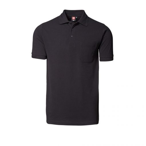 Klassisk ID Polo-shirt Nr 0520 med brystlomme,Klassisk poloshirt sort