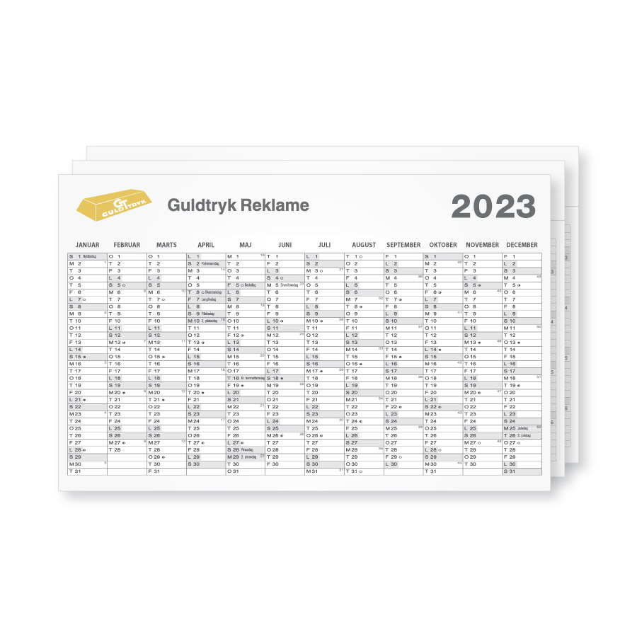 A1 kalender Trykkeri Guldtryk Reklame