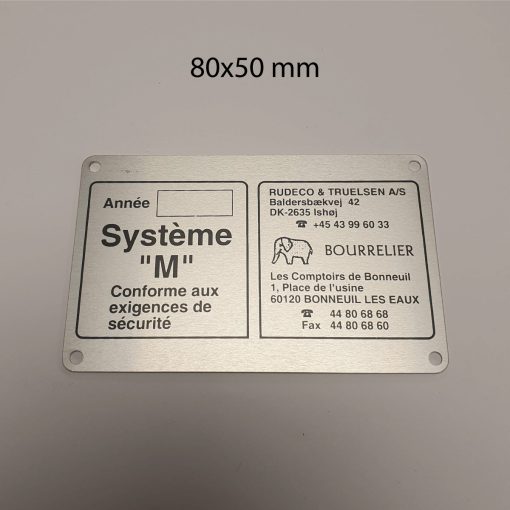 Industriskilte - Anodiserede aluskilte 80x50 mm